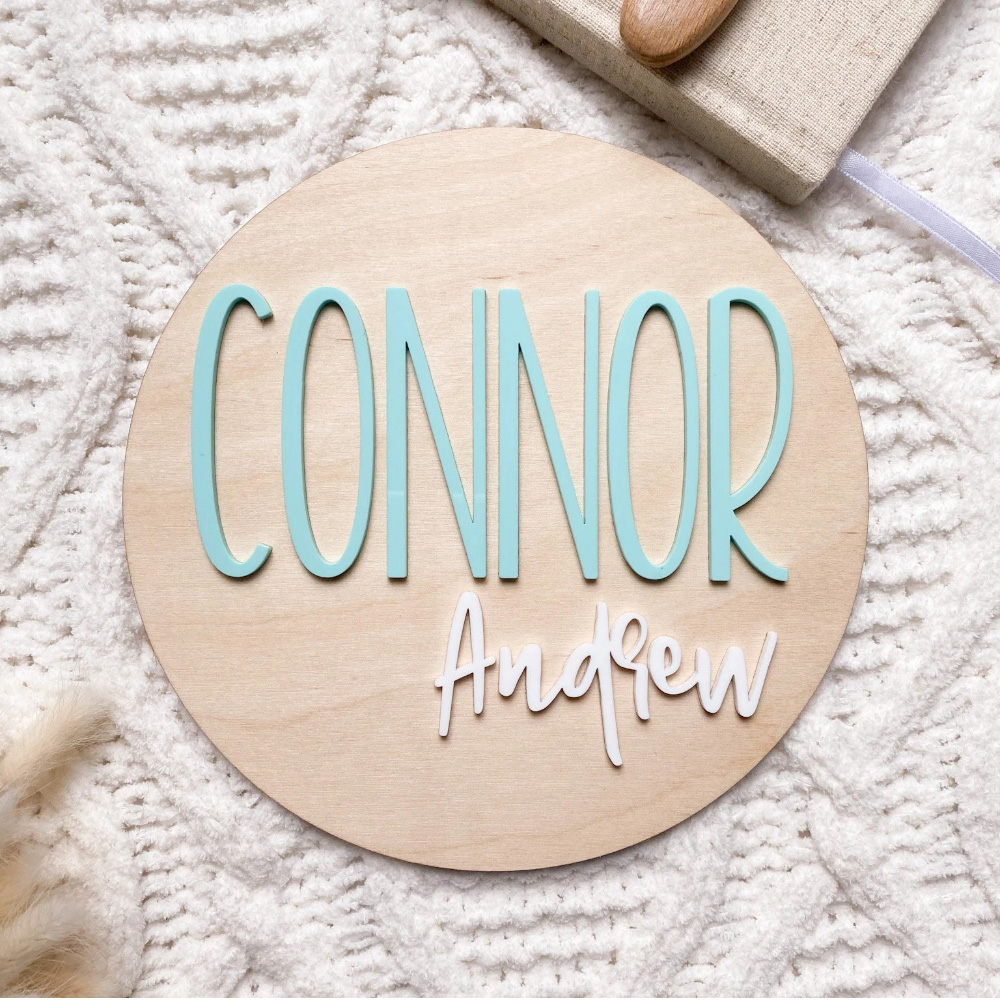 Home Decor Names - Персонализированная табличка с объявлением о рождении