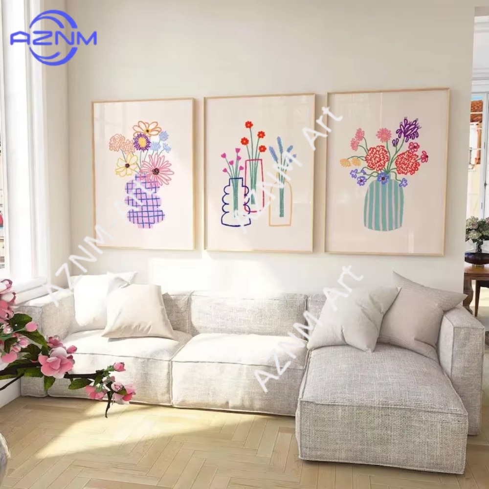 Home Decor Vase - 1/3 шт. Абстрактная ваза с цветами,