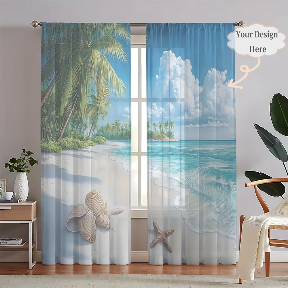 Home Decor Curtain - Индивидуальные 2D плоские полупрозрачные шторы (2