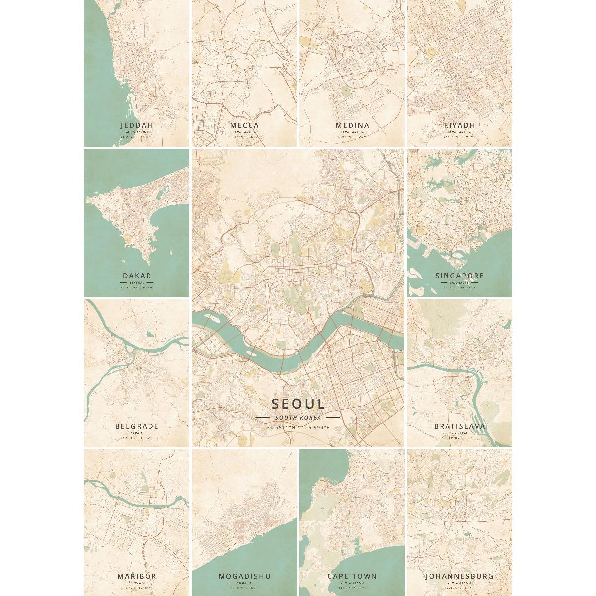 Home Decor Jeddah - Плакат с картой города Саудовской Аравии