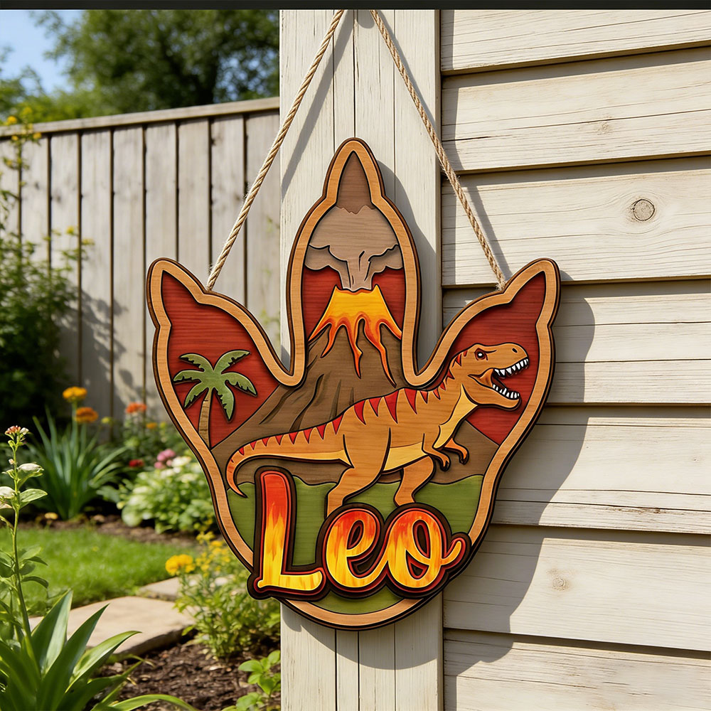 Home Decor Names - Персонализированная 3D-табличка из дерева с именем