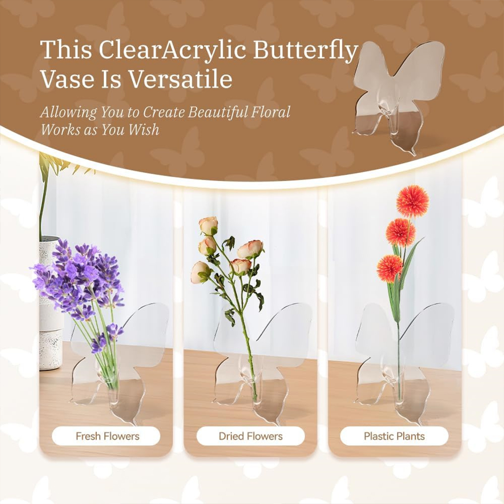 Home Decor Vase - Прозрачная акриловая ваза для цветов в