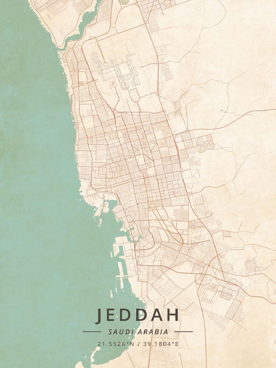 Плакат с картой города Саудовс – обзор и цена Home Decor Jeddah