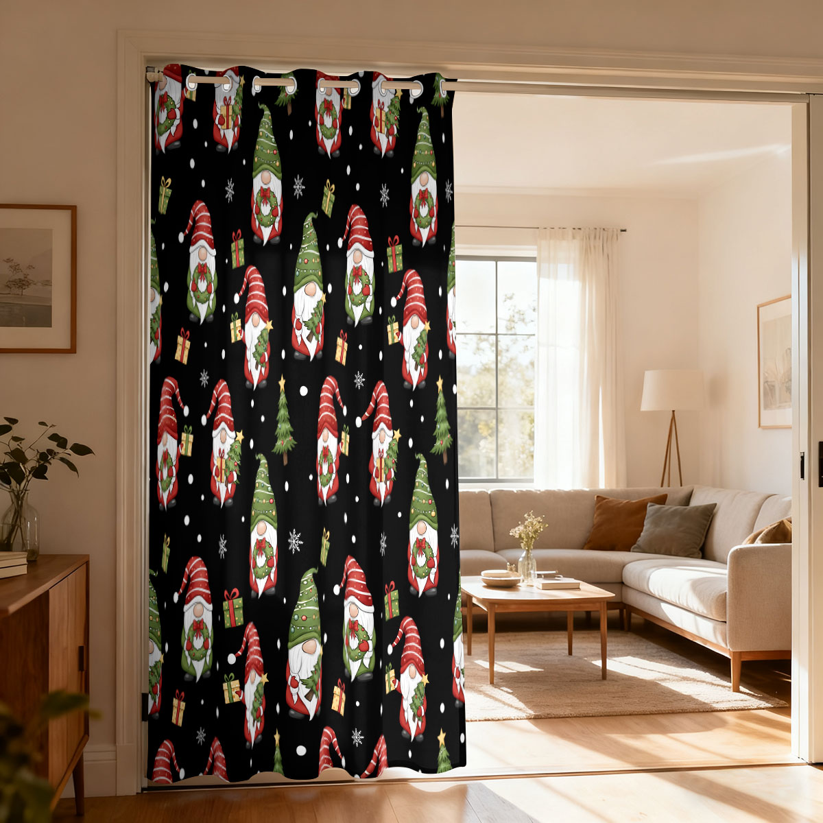 Новогодняя штора с принтом «Ро – обзор и цена Home Decor Curtain